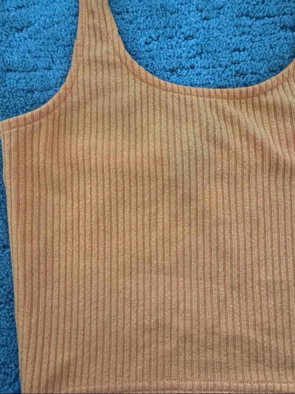 Women's Orange Ribbed Halter top - Picture 2 of 2